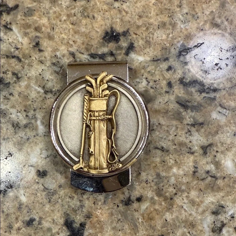 Gold/Silver 2- tone Golf Bag Money Clip ⛳️ EUC Offers welcomed ❤️